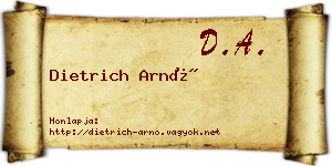 Dietrich Arnó névjegykártya